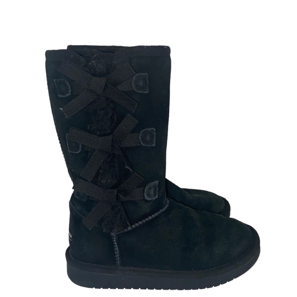 Koolaburra by UGG Girls Black Suede short Winter Boot Youth Size 12